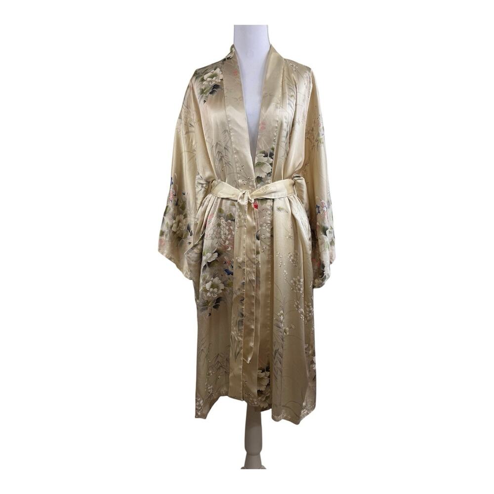 Vintage 100% Silk Kimono Robe - Made in Japan